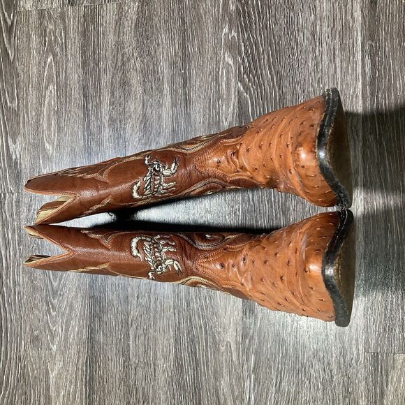 El Alacran De Durango Boots Mens 8.5 Brown Scorpion Western Cowboy 26.5 main image 9